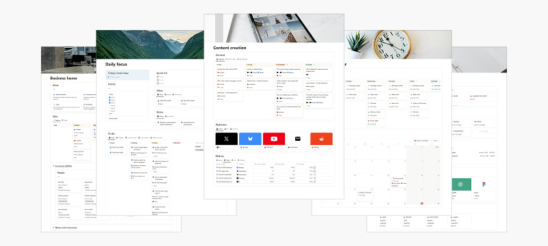 A finished dashboard built from generated blocks