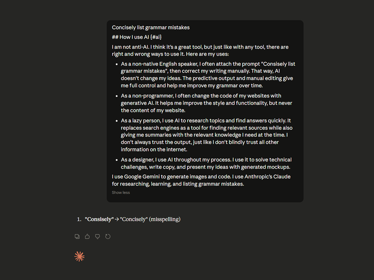 Listing grammar mistakes with ChatGPT