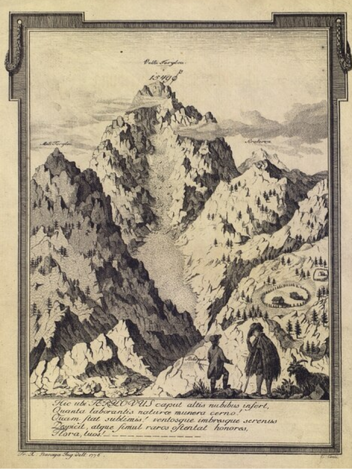 Triglav, prvič naslikan 1744