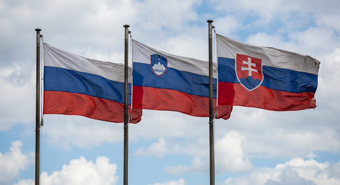Zastave Slovenije in podobnih držav skupaj