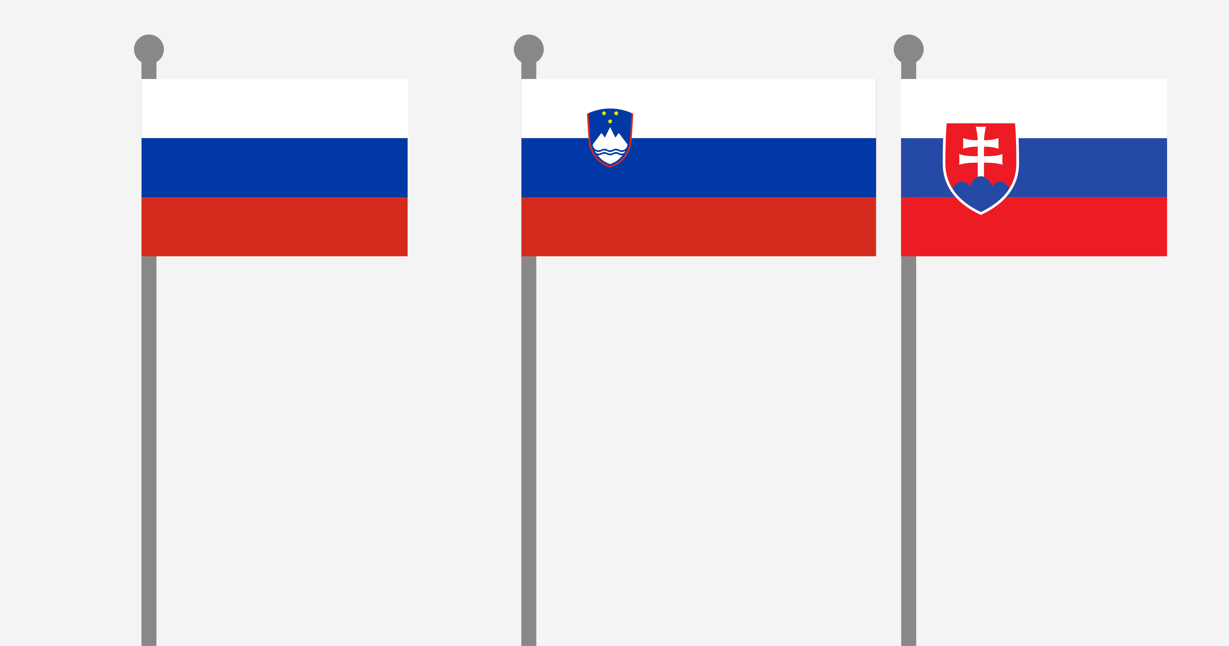 Primerjava slovenskih zastav brez vetra in z vetrom